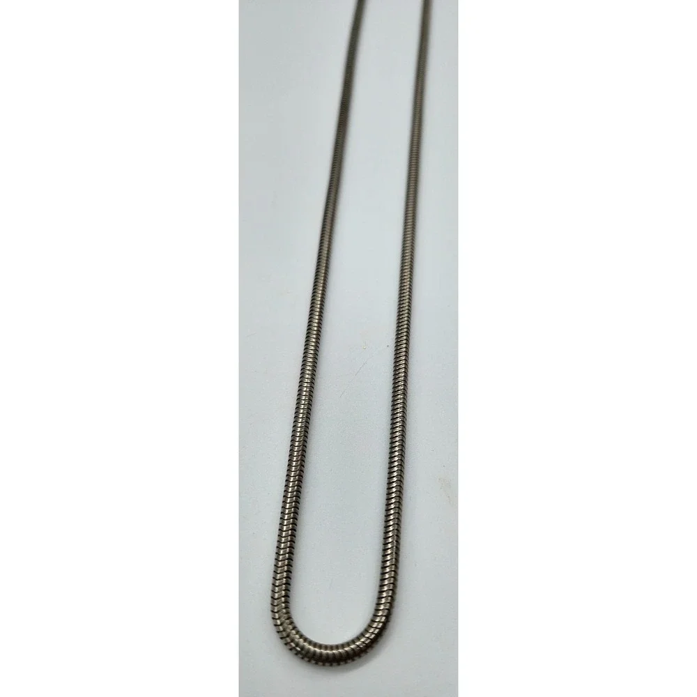Silver Tone Snake Chain Necklace Unisex Long Minimalist Jewelry‎